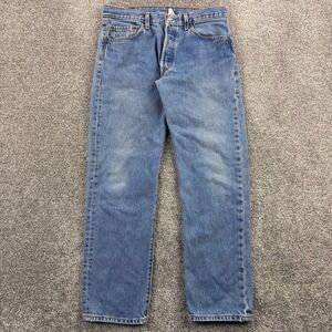 Vintage Levi's 501xx Jeans Mens 34x32 Blue Denim Light Wash Button Fly Guatemala